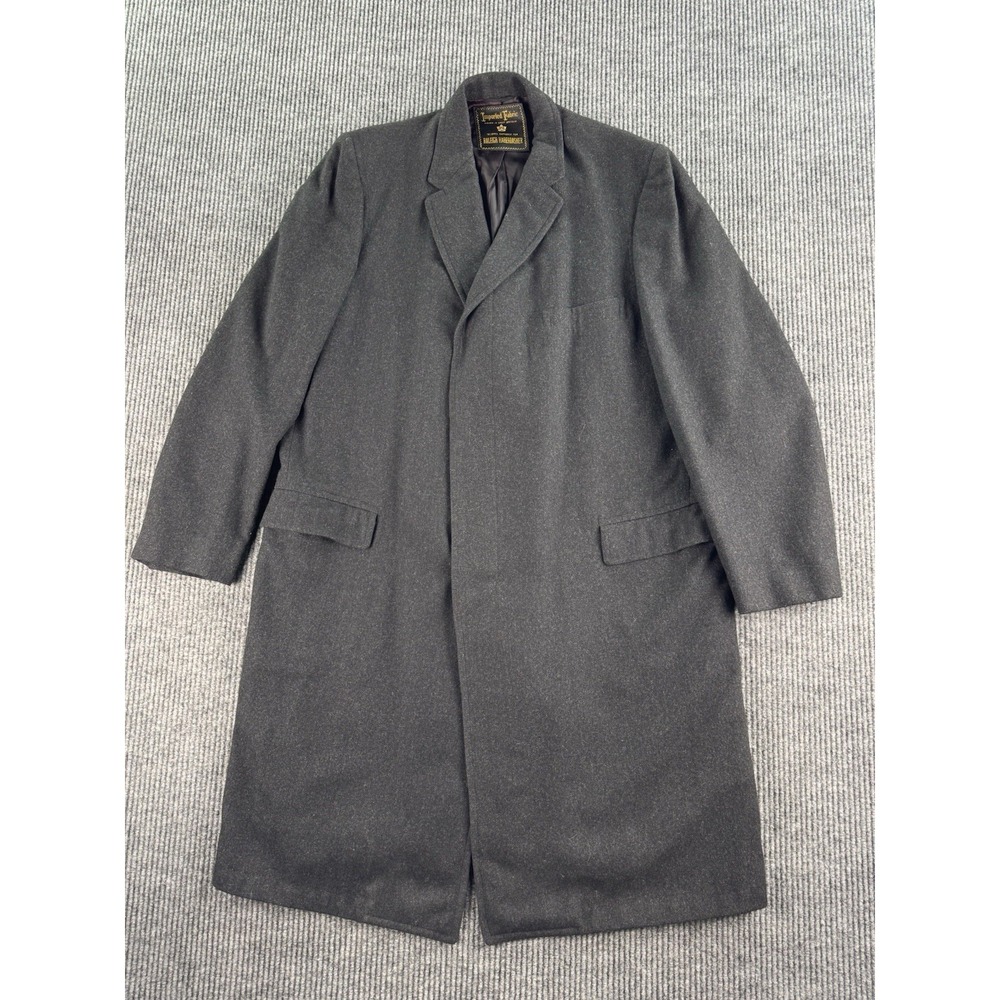 Vintage Raleigh Haberdasher Overcoat 42 R Gray Wool Winter Designer Topcoat